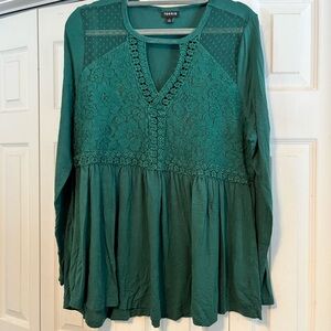 Torrid Green Lace Detail Women's Top